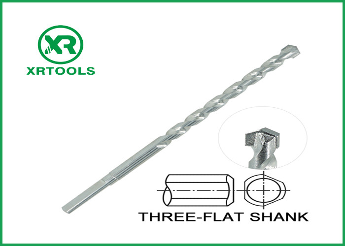 Three Flats Shank Metric Masonry Drill Bits Zinc Plated With Auto Welded Tip